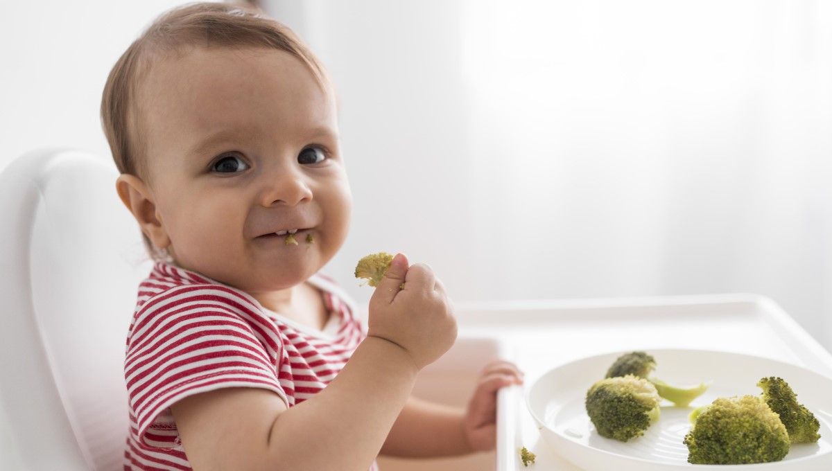 Bebé comiendo brócoli (Foto. Freepik)