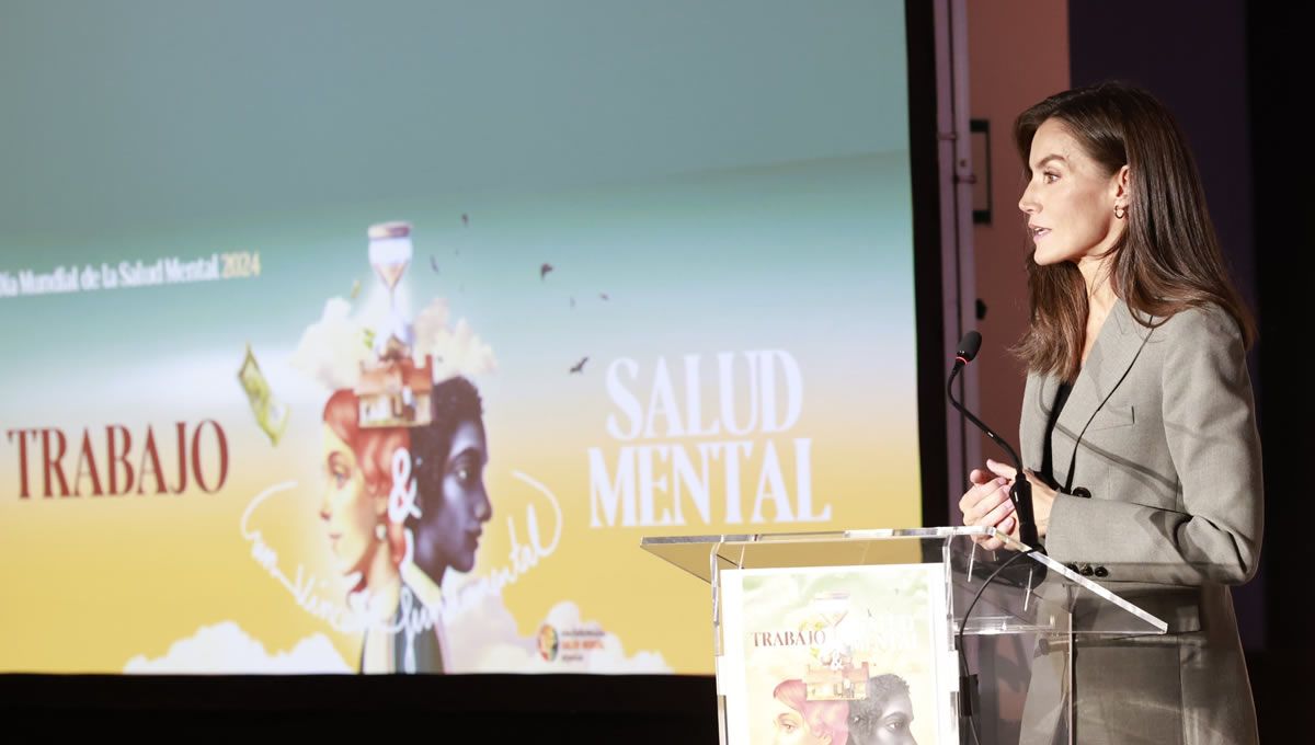 La reina Letizia en el acto de la Confederación Salud Mental España. (Foto: Casa Real)