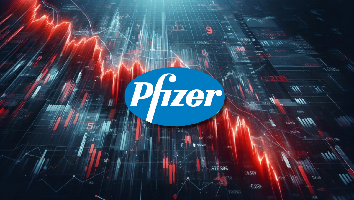 Caída de bolsa de Pfizer (Fotomontaje: ConSalud)