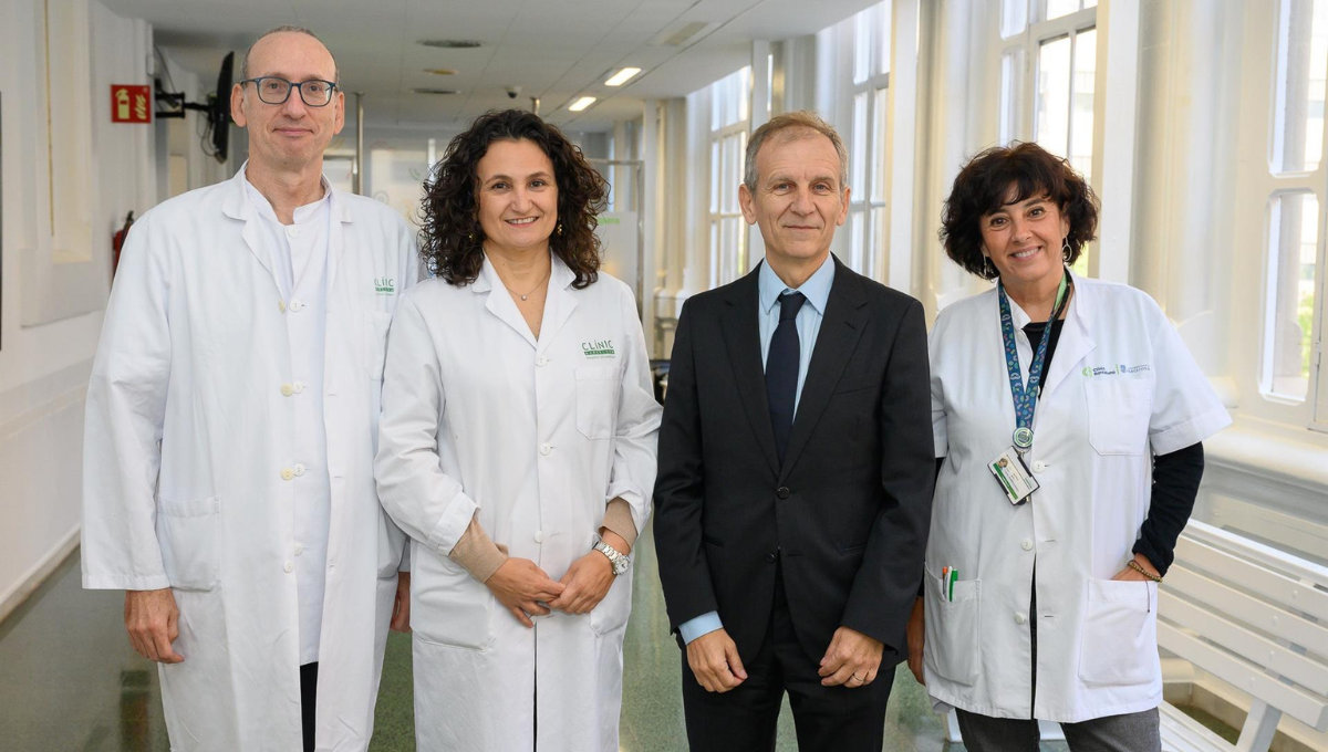 Carles Nicolau, Lourdes Mengual, Antonio Alcaraz y Rosa Ramos, investigadores del Idibaps que han desarrollado una herramienta de IA para el diagnóstico de cáncer de próstata (Foto: Europa Press)