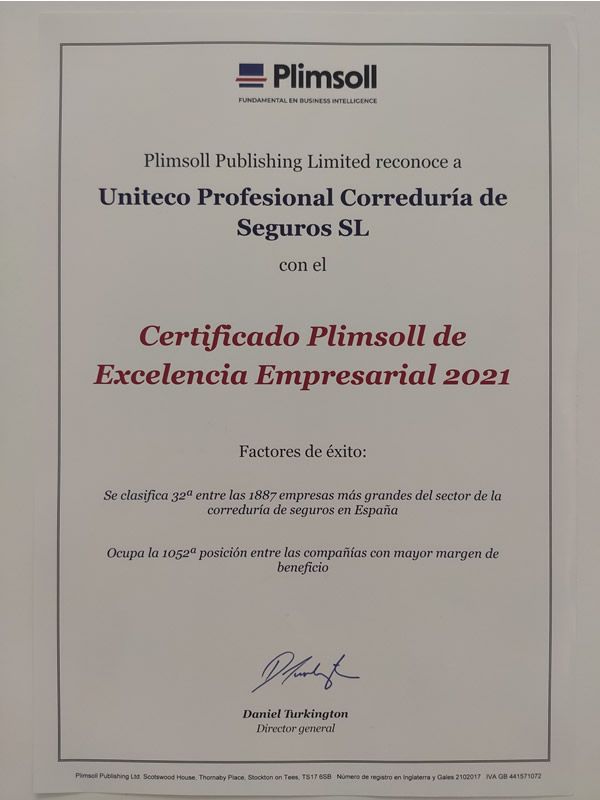 Certificado de excelencia profesional