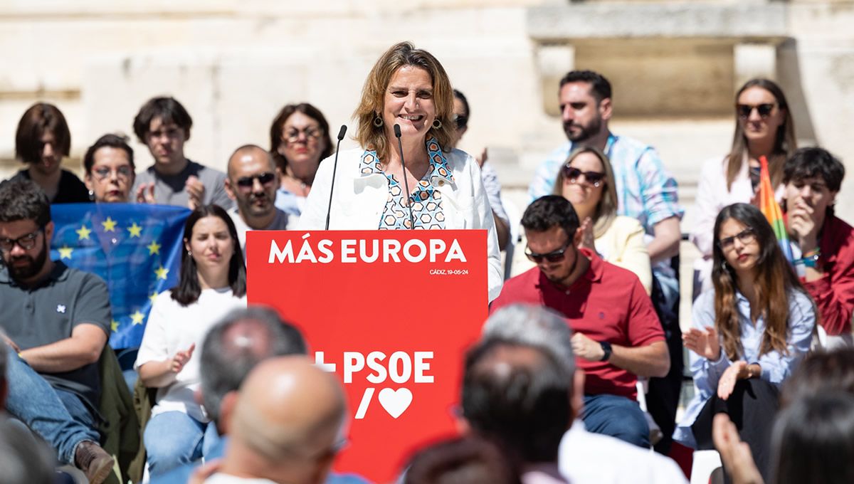 Teresa Ribera, candidata del PSOE a las Elecciones Europeas, en un acto en Cádiz (foto: PSOE)
