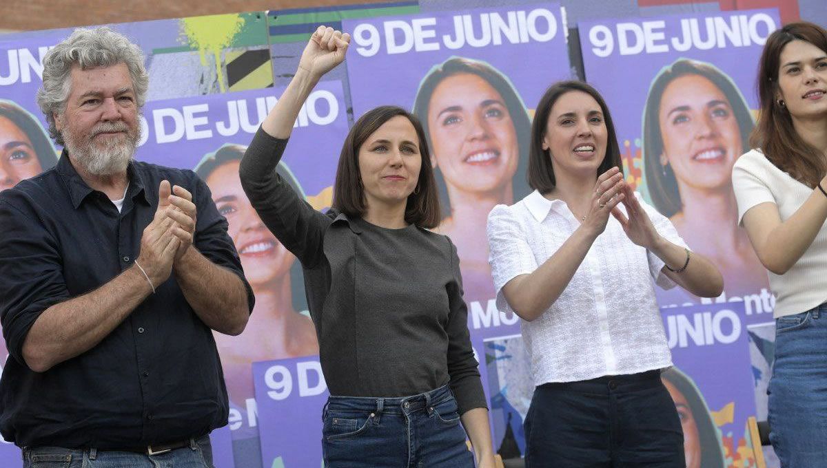 Ione Belarra e Irene Montero en el inicio de la campaña electoral (foto: @juralde/ Podemos)