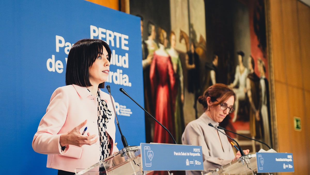 Diana Morant y Mónica García, en el acto del Perte Salud de Vanguardia (foto: Ciencia)