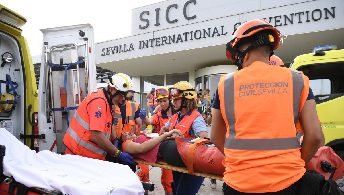 Momento del simulacro realizado en el Congreso Nacional de la Sociedad Española de Medicina de Urgencias y Emergencias  (Fuente SEMES)