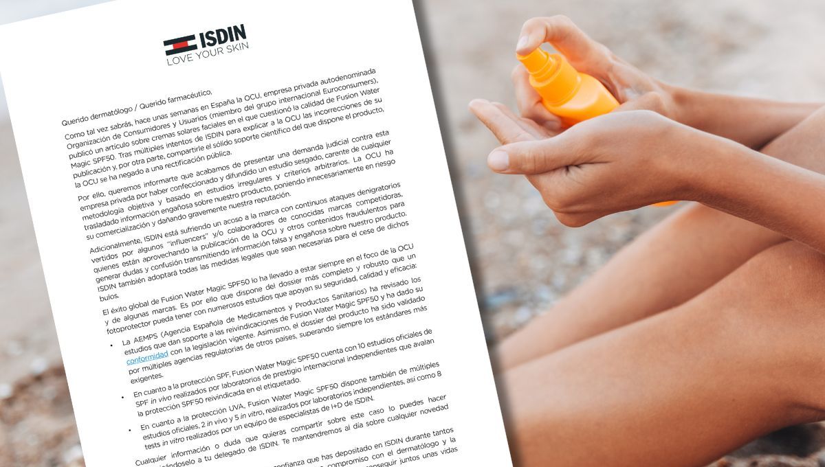Carta que ISDIN ha enviado a farmacéuticos y dermatólogos explicando que la OCU se ha negado a realizar una rectificación pública (Motaje Consalud)