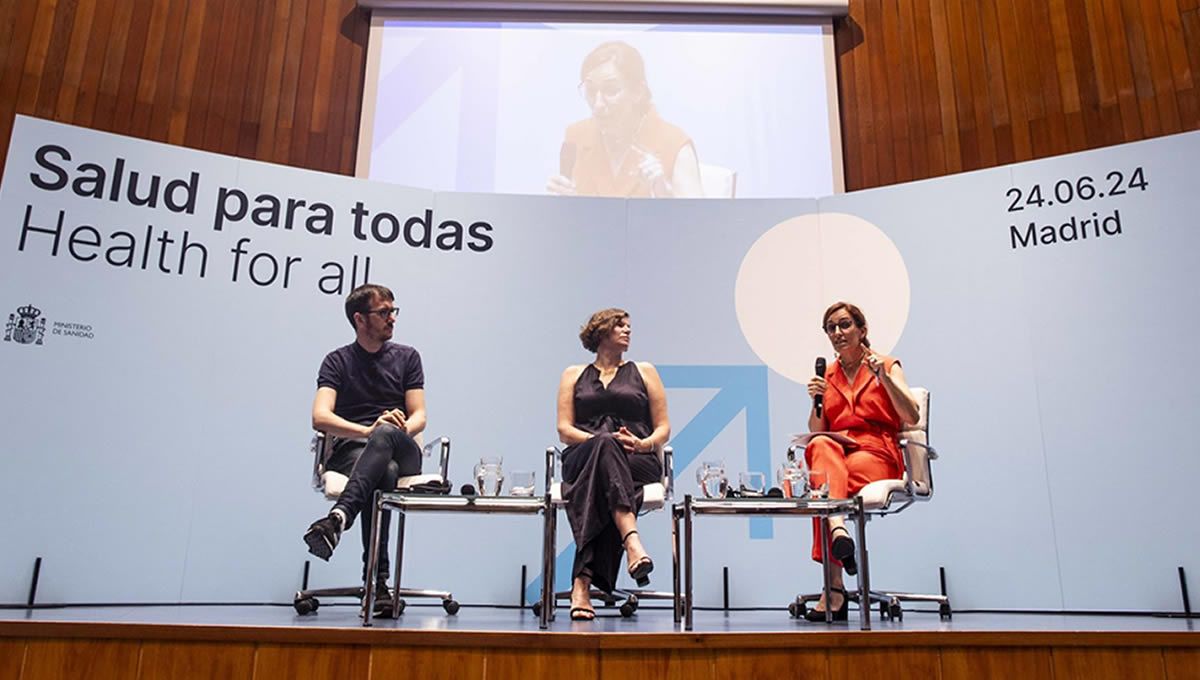 Héctor Tejero, Maria Mazzucato y Mónica García presentan 'Salud para todas' (foto: Sanidad)