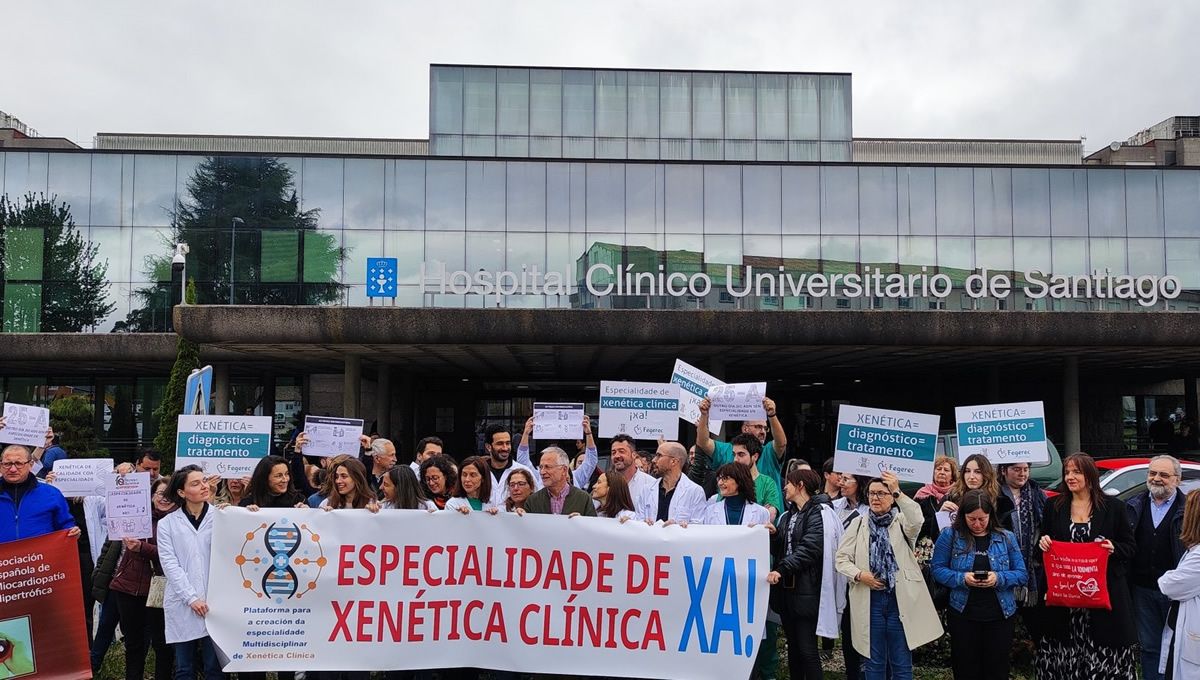 Concentración a favor de la especialidad de Genética Humana en Santiago de Compostela (FOTO: X)