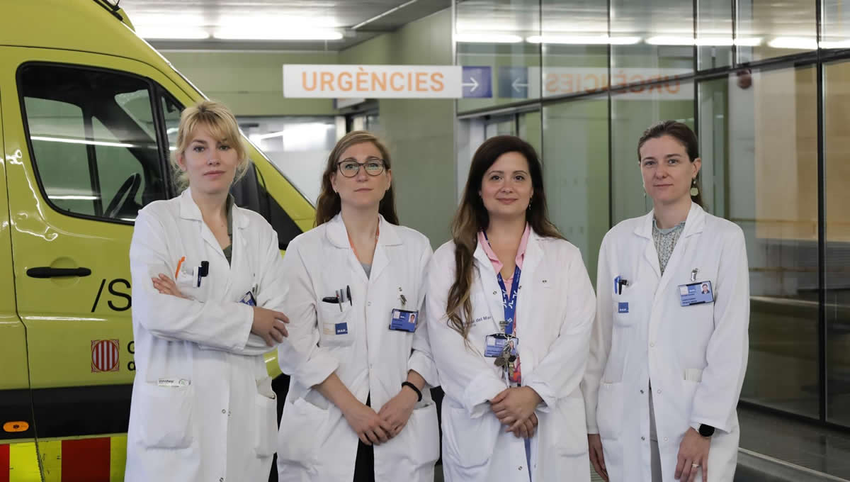 Equipo responsable del projecto del nuevo código isquemia mesentérica aguda: Alina Velescu, Leyre Lorente, Ana M González y Laura Calsina; Hospital del Mar (Foto: Europa Press)