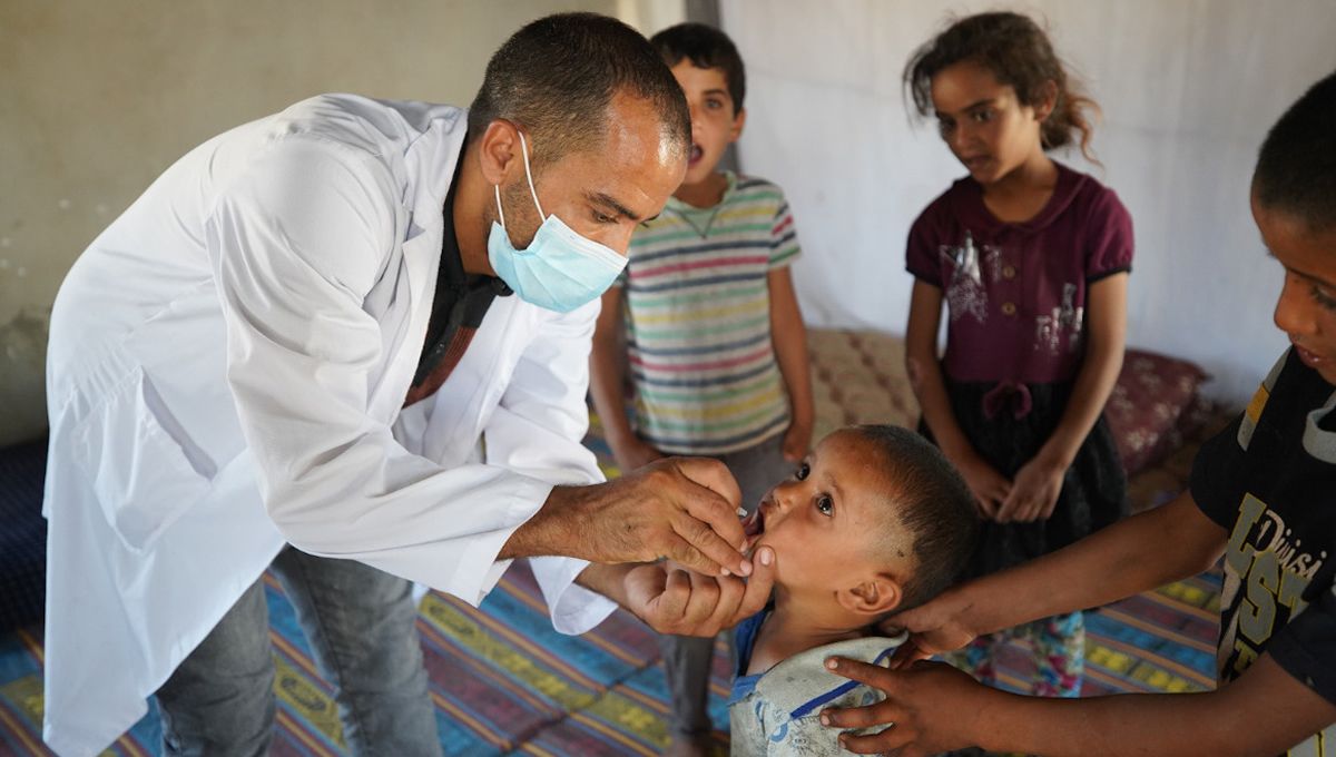 Vacunación contra la polio en Gaza (Foto. GEIP)