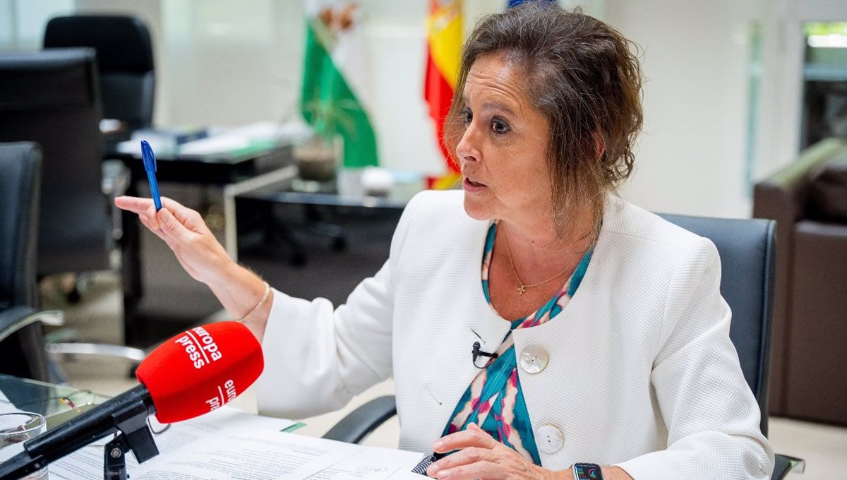 La consejera de Salud y Consumo de la Junta de Andalucía, Catalina García, en un momento de la entrevista con Europa Press (Foto: Europa Press)