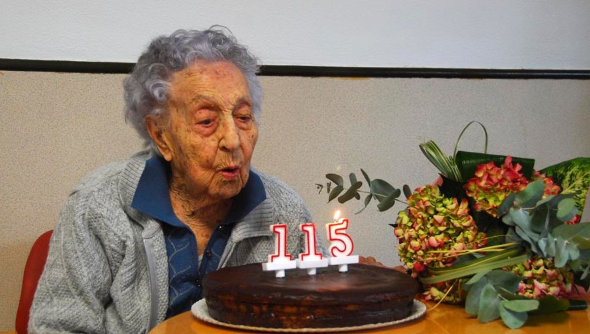 María Branyas, la mujer más anciana del mundo y la octava de la historia durante la celebración de su 115 cumpleaños (Fuente: X MariaBranyas112)