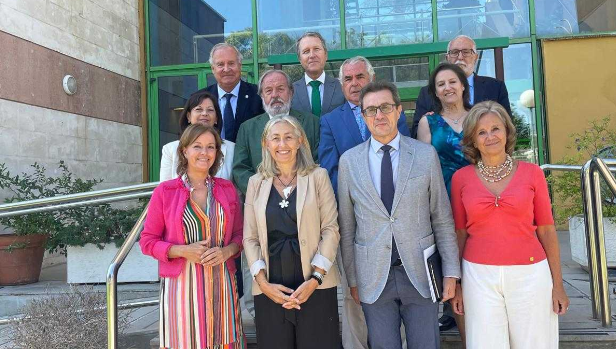 La consejera de Salud de Andalucía, Rocío Hernández, junto a representantes del Consejo Andaluz de Colegios de Médicos (CACM)