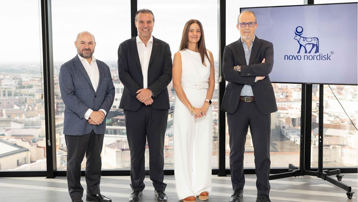 Francisco Pajuelo, Cristóbal Morales, Almudena Castro y Albert Lecube, durante la presentación de Wegovy (FOTO: Novo Nordisk)