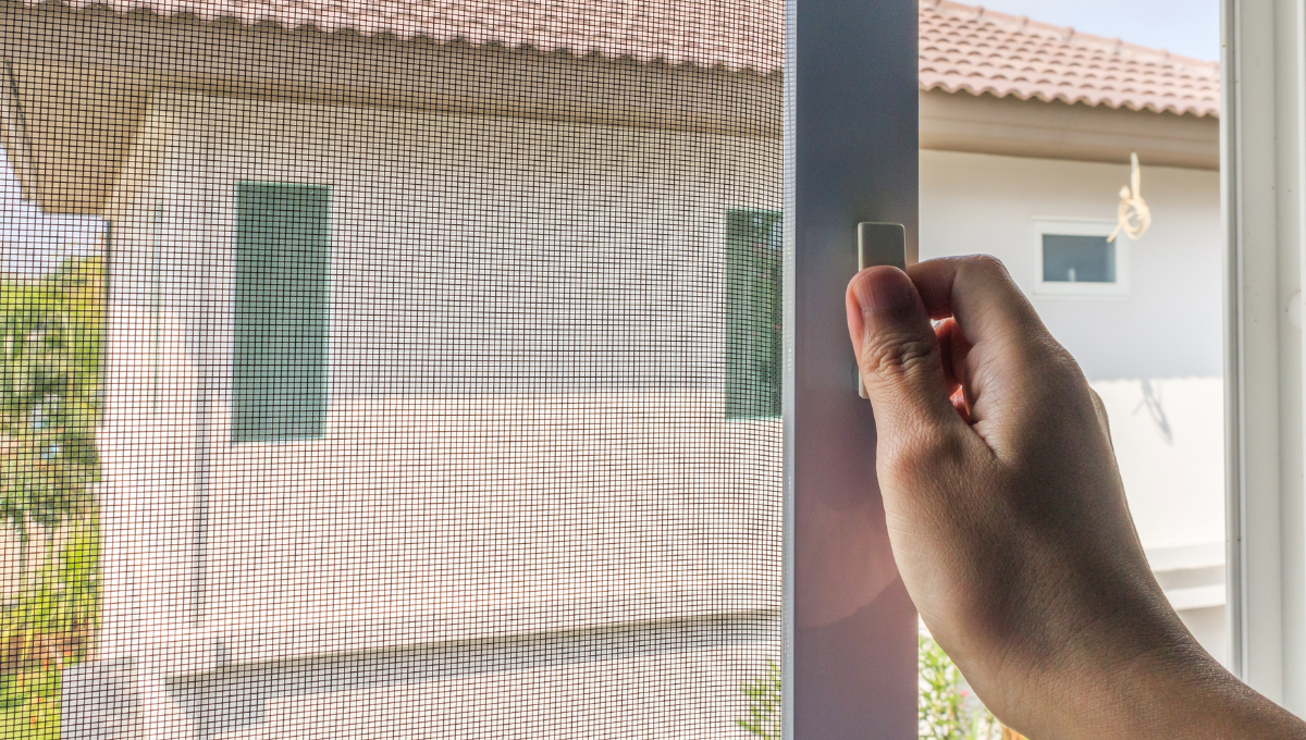 Persona cerrando una mosquitera en Extremadura ante la presencia de mosquitos transmisores de Virus del Nilo (Fuente Canva)