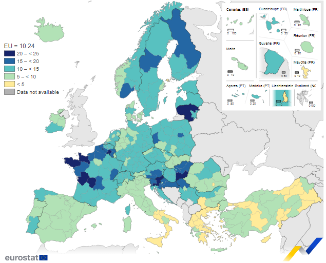 Tasas de suicidios en la Unión Europea