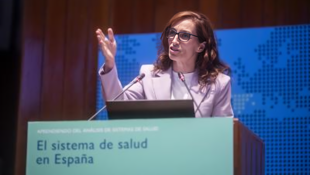 Mónica García en el encuentro organizado por el Observatorio Europeo de los Sistemas y Políticas de Asistencial. (M. Sanidad)