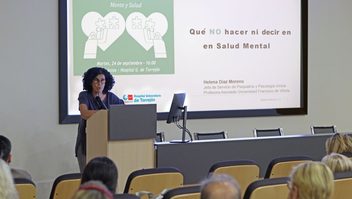 Momento de la jornada de salud mental Psicohenares, dirigida a profesionales facultativos de Atención Primaria (Fuente Hospital de Torrejón)