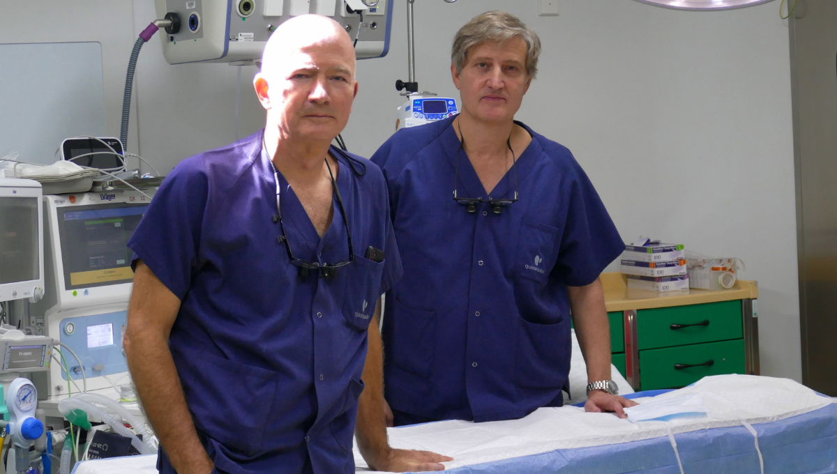 Dr. Hans Joachim Schäfers y el Dr. Alberto Forteza cirujanos expertos en reparación valvular aórtica (Foto. Quirónsalud)