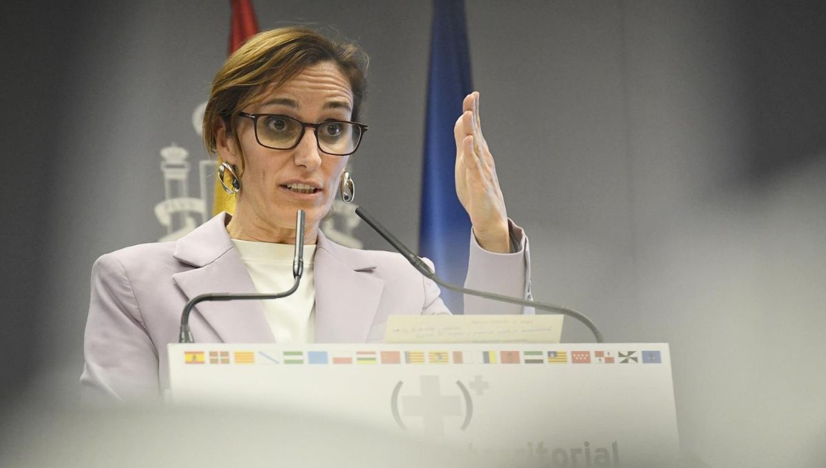 La ministra de Sanidad, Mónica García, en la rueda de prensa tras el CISNS (Foto. EP)