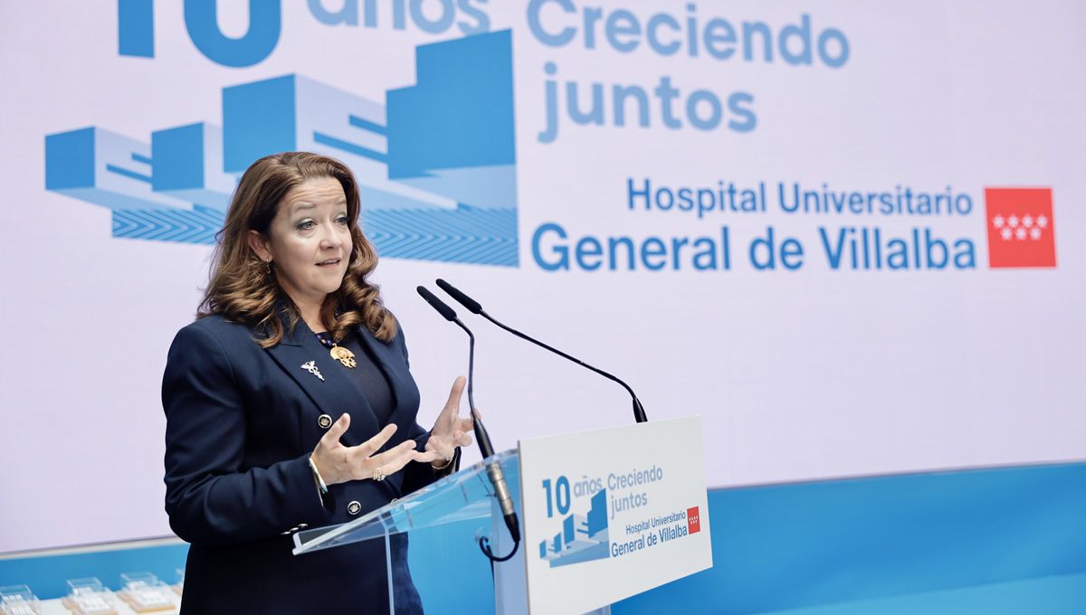 La consejera de Sanidad, Fátima Matute en la celebración del décimo aniversario del Hospital Universitario General de Villalba (Foto: CAM)