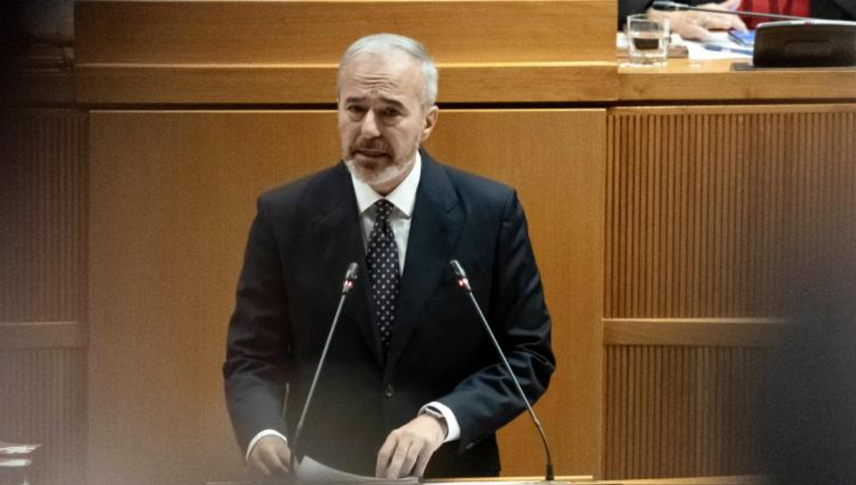 El presidente del Gobierno de Aragón, Jorge Azcón, durante el Debate del Estado de la Comunidad. (Gob. Aragón)