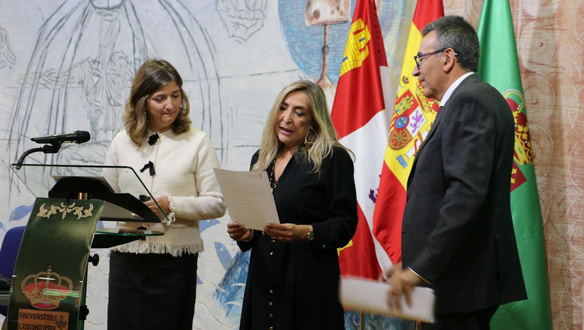 Mediero y su toma de posesión como nuevo gerente de la Universidad de León (Foto: Europa press)