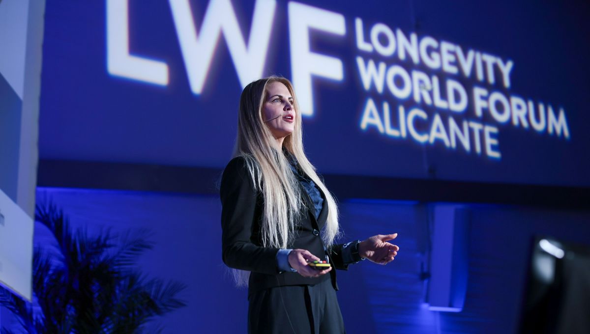 Liz Parrish, la paciente cero de los tratamietnos de rejuvenecimiento celular, en el Longevity World Forum Alicante (Foto. LWF)