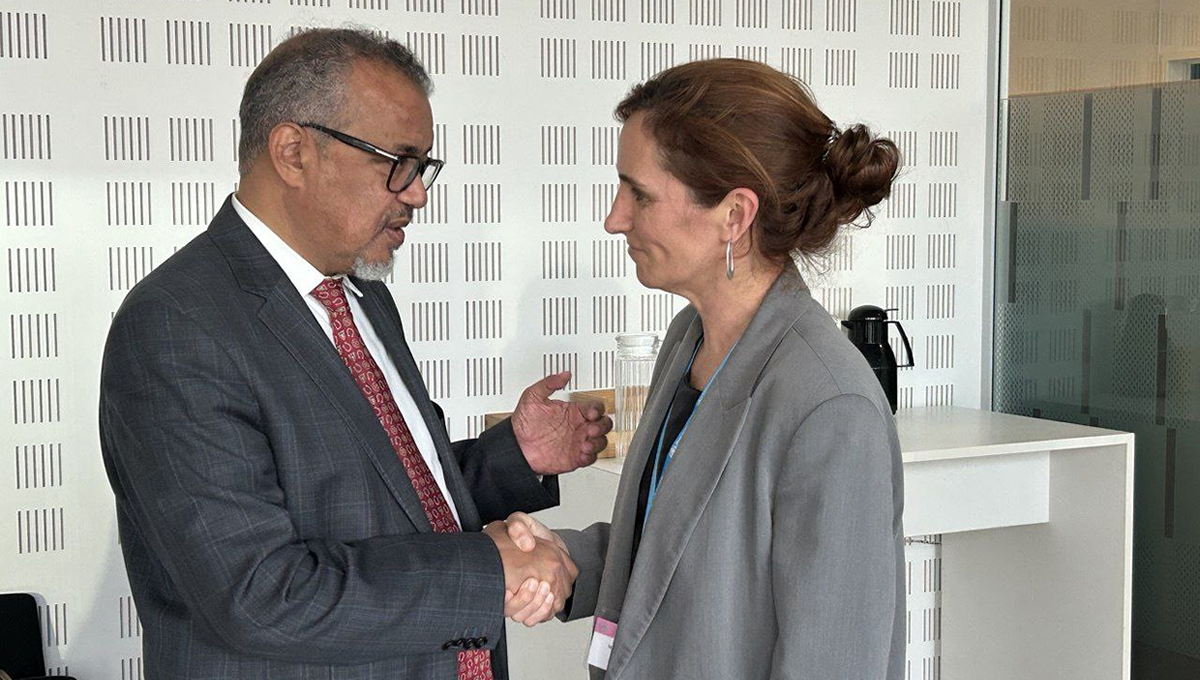 Tedros Adhanom expresa sus condolencias a Mónica García tras la catástrofe de la DANA (Foto: Sanidad)