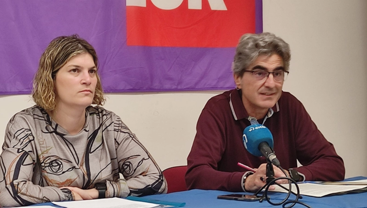 El delegado para Osakidetza de ESK, Patxi Nicolau, durante la rueda de prensa. (ESK)