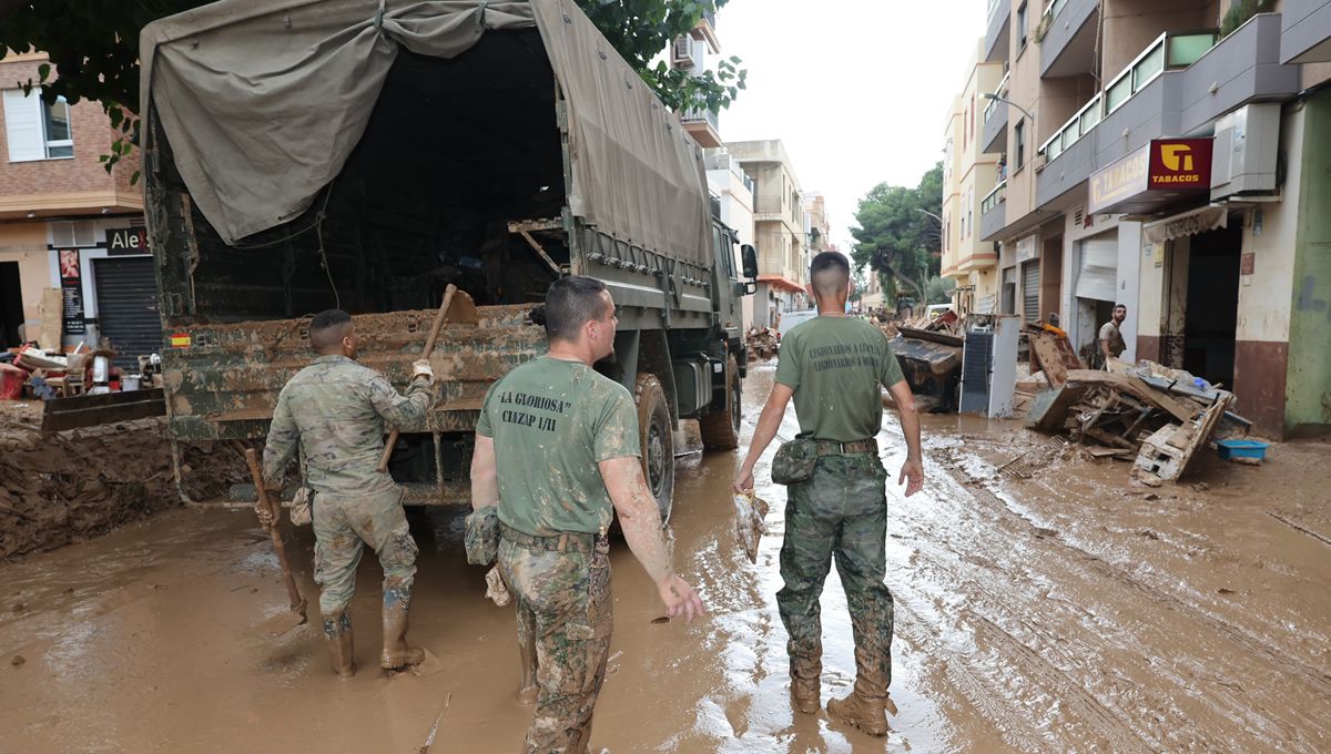 Actuaciones del ejército y de voluntarios ante la DANA (Foto. Pool Defensa)