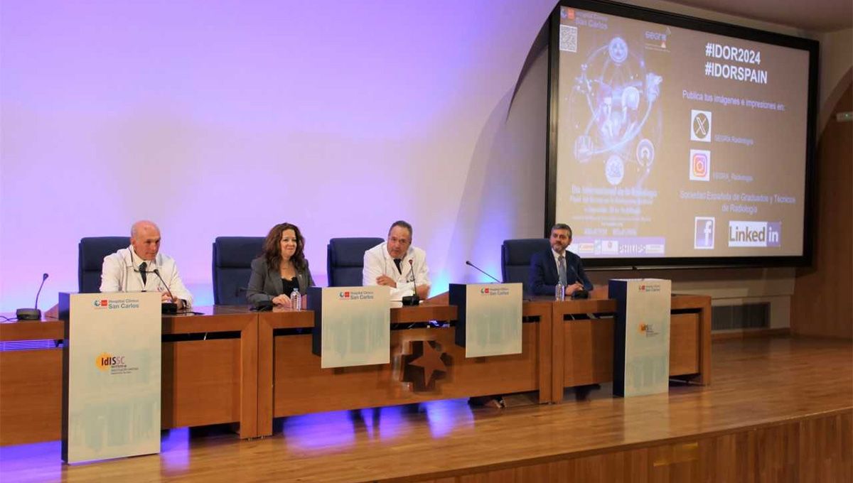 Fátima Matute, durante su intervención en la jornada Papel del técnico en la IA y la impresión 3D en Radiología (Foto. Comunidad de Madrid)