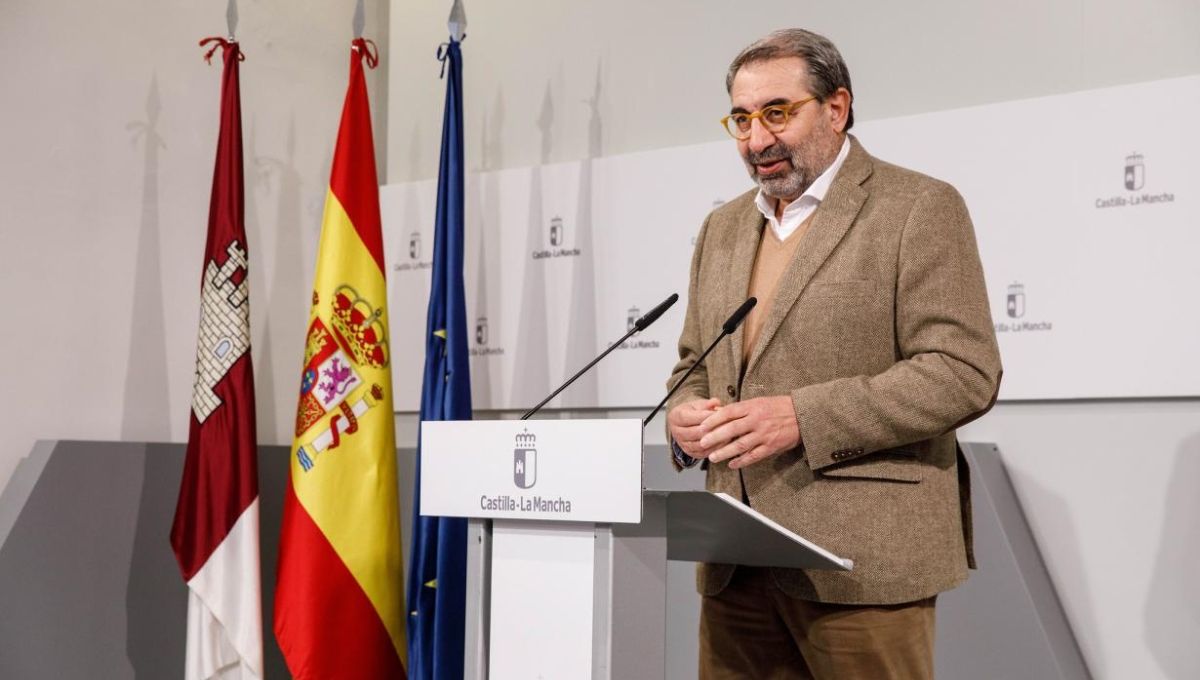 El consejero de Sanidad, Jesús Fernández Sanz, tras el anuncio de que Castilla-La Mancha conseguía la primera unidad de investigación clínica por concesión del ISCIII (Foto. Castilla-La Mancha)