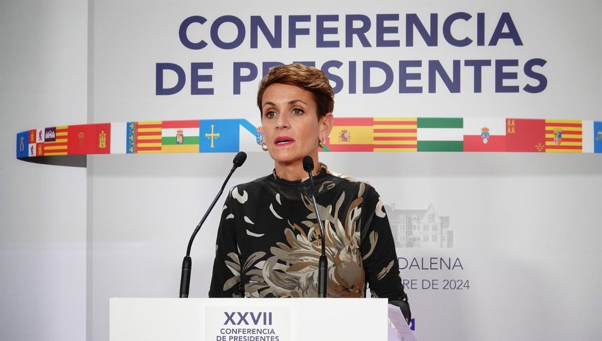 María Chivite, presidenta del Gobierno de Navarra, en la Conferencia de Presidentes (Foto. Xuan Cueto - EP)