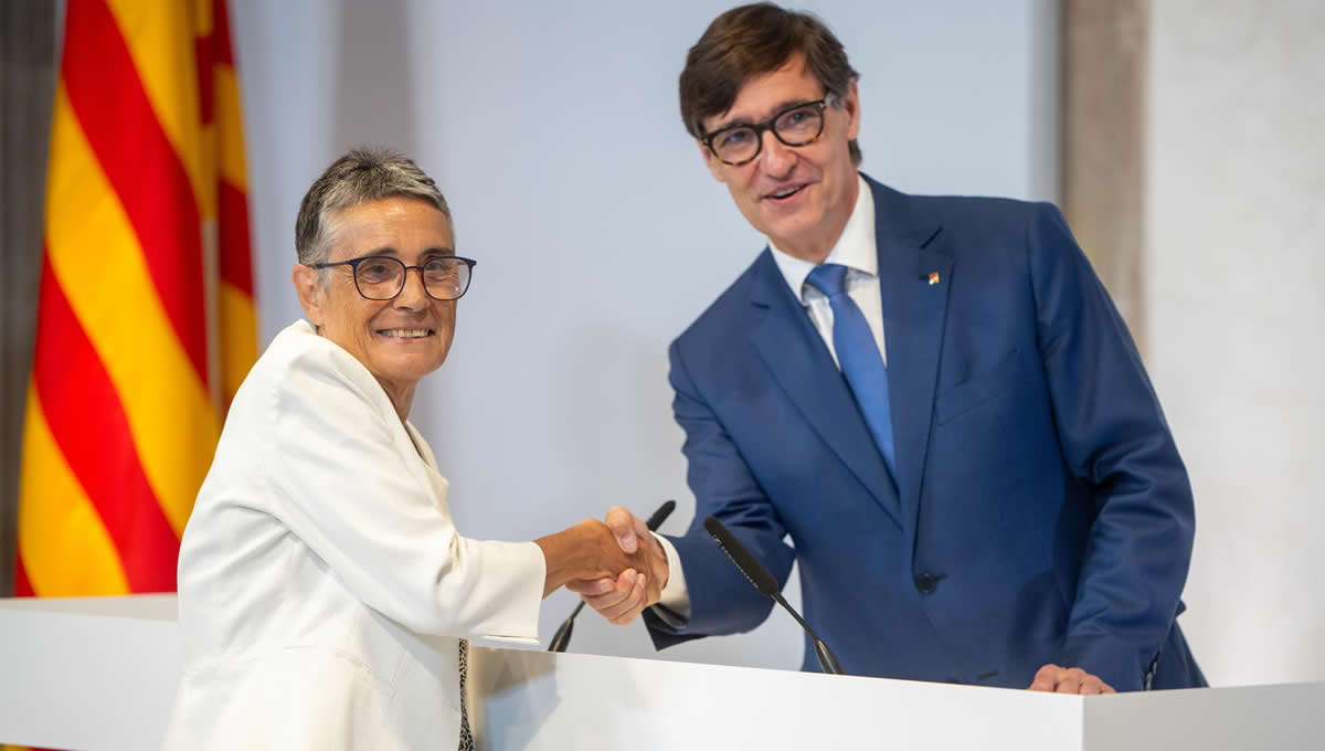 La consellera de Salud, Olga Pané, y el presidente de la Generalitat de Catalunya, Salvador Illa. (Foto: Lorena Sopena - Europa Press)