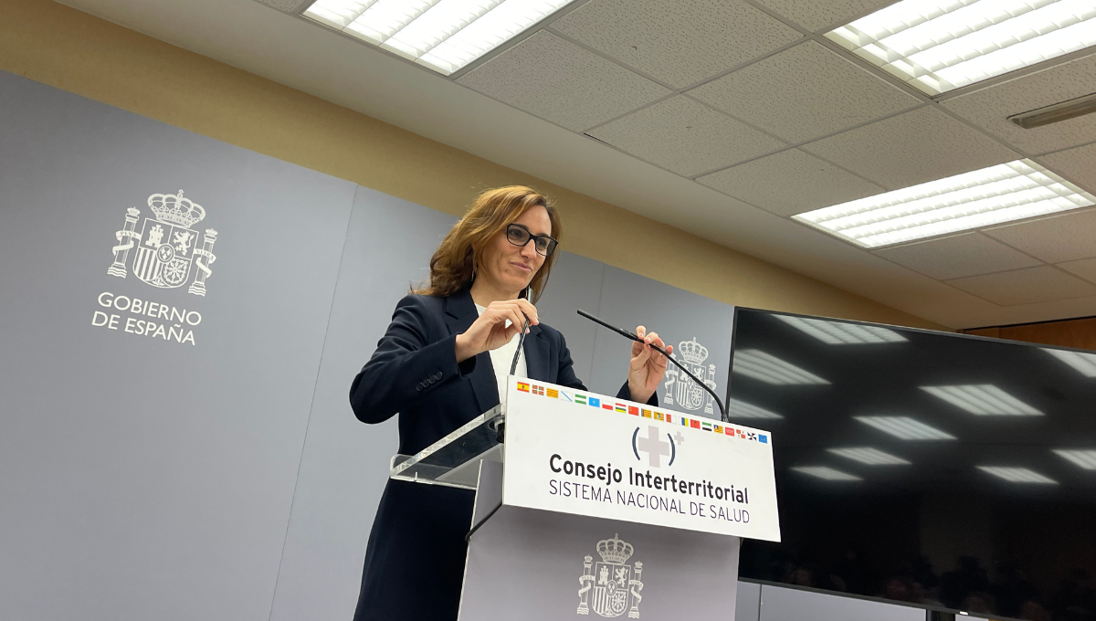 La ministra de Sanidad, Mónica García, en la previa del CISNS. (ConSalud.es)