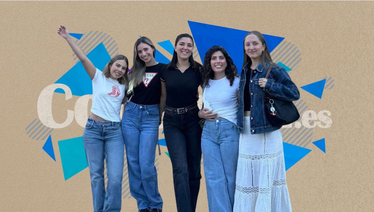 Marina, Paula, Andrea y Yaiza, futuras matronas que están haciendo el EIR en Portugal (FOTOMONTAJE: ConSalud.es)