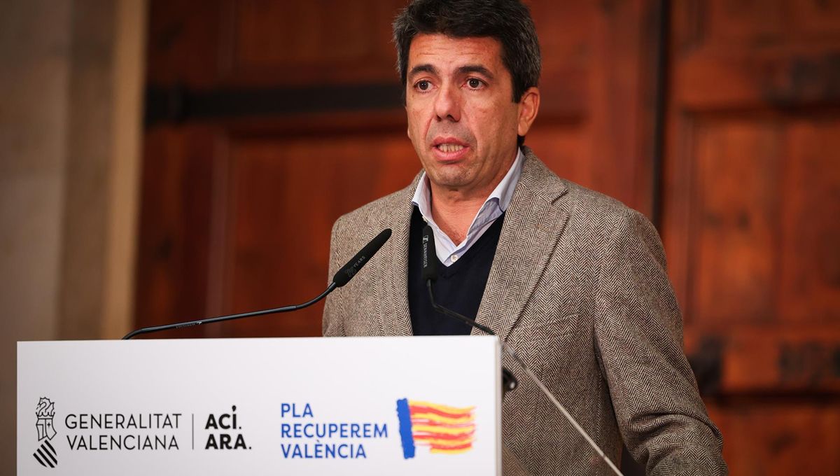 Carlos Mazó, presidente de la Comunidad Valenciana, la región más afectada por la DANA (Foto: Europa Press)