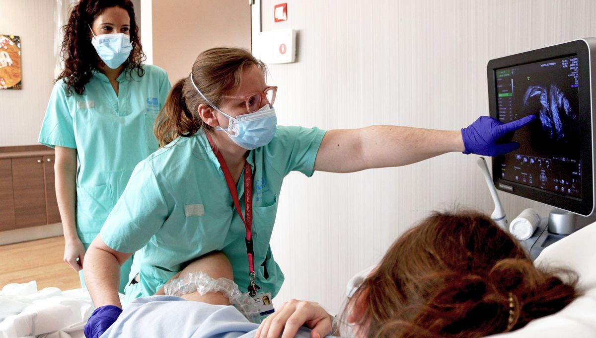 Ecografía intraparto (Foto: Hospital de Torrejón)