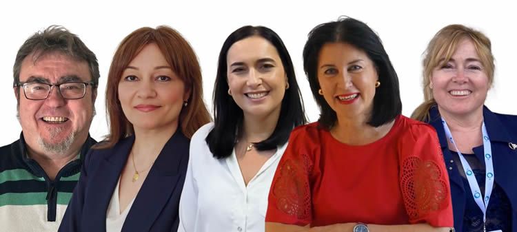 De izquierda a derecha Luis Alfonso Hijos Larraz, Rocío Rodríguez Vázquez, Beatriz Rodríguez Martín, María José Menor Rodríguez y María José Menor Rodríguez